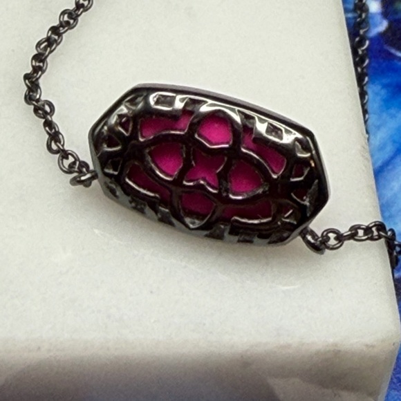 Kendra Scott Elisa Pink Black Necklace #M32 - Picture 5 of 7